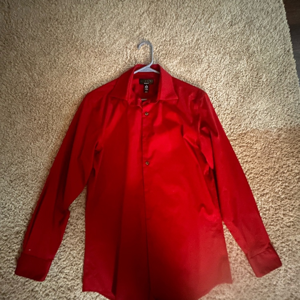 Alfani Vibrant Red Slim Fit Shirt